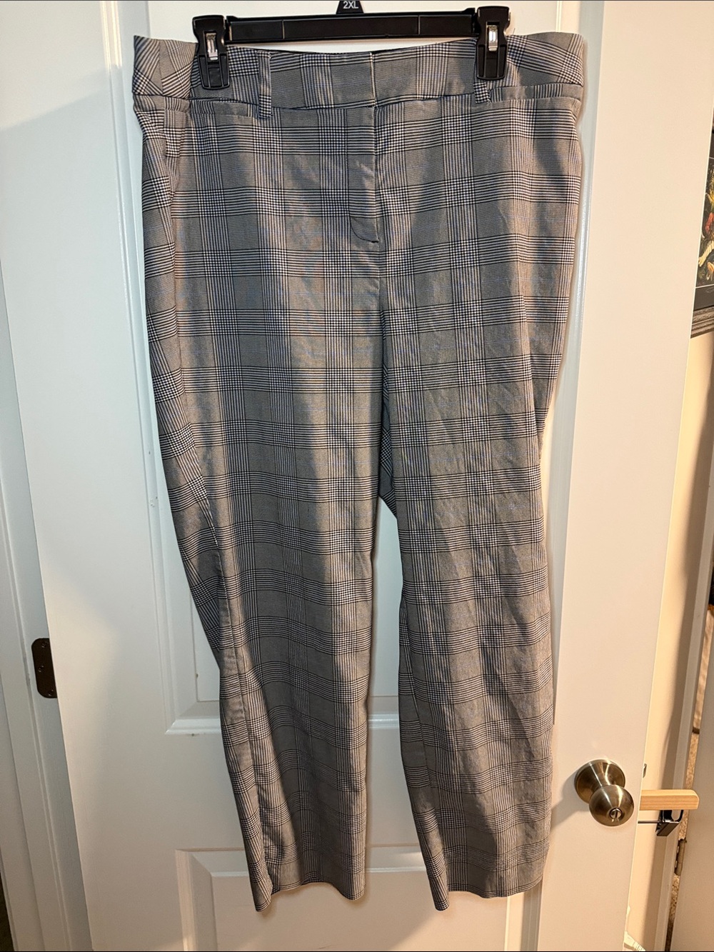 Lane Bryant Gray Plaid Straight Leg Trousers